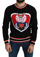 Dolce & Gabbana Black Cashmere Pig of the Year Pullover Sweater -   -  Dolce & Gabbana.